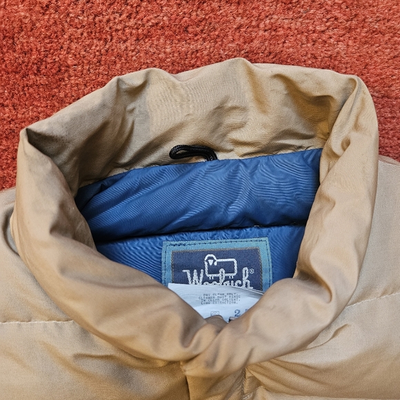 Vintage Woolrich Mens Size Small Puffer Vest Goose Down Insulated USA Made Tan - Picture 6 of 14